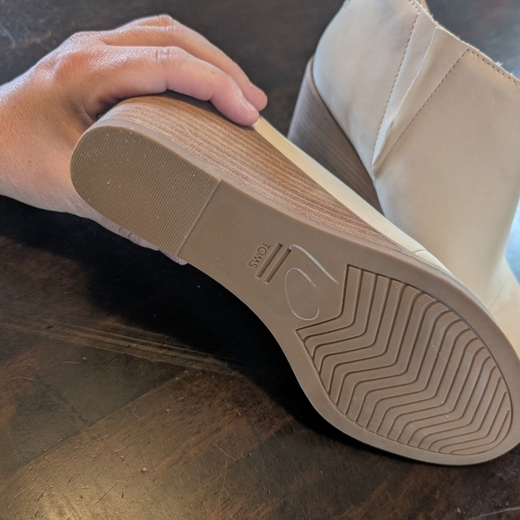 TOMS Marta Ankle Wedge Booties, Women's 7, Cream - Picture 4 of 7